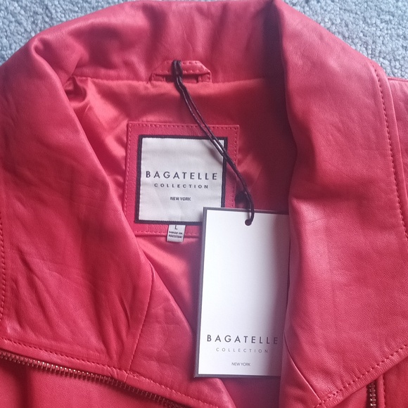 Bagatelle New York leather red / gold beautiful jacket /never worn - Picture 2 of 3